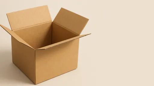 An open packing box