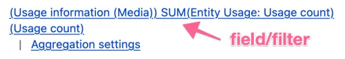 Add the aggregated usage information as a summed up field and filter.